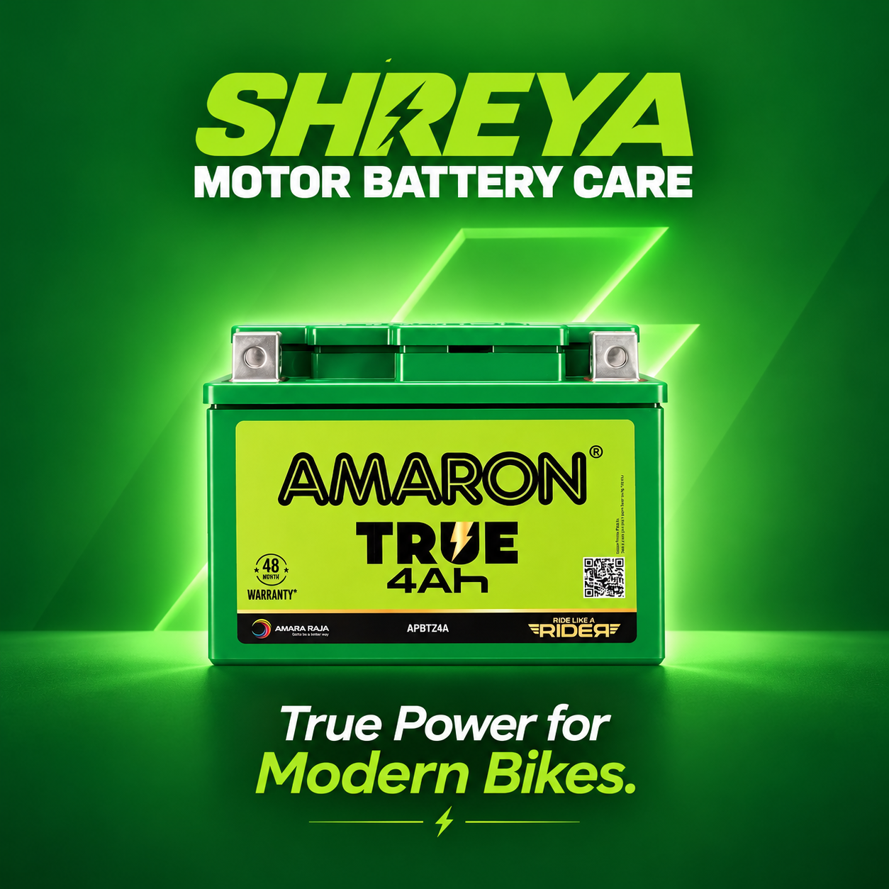Shreya Motor Amaron TRUE 4Ah promotional artwork